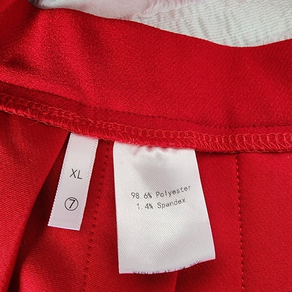Chic Red Mini Skirt Pleated Sz XL Preppy Academia Unlined Dopamine Pop Color Pop - Picture 6 of 8